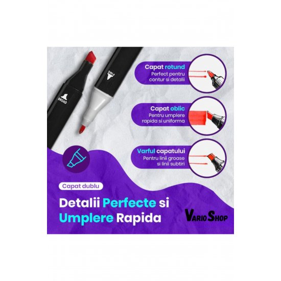 Σετ 120 διπλών μαρκαδόρων VarioShop®, Επαγγελματικοί μαρκαδόροι, Ζωντανά χρώματα με βάση το αλκοόλ, 2 κόκκινες μύτες