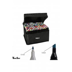 Σετ 168 διπλών μαρκαδόρων VarioShop®, Επαγγελματικοί μαρκαδόροι, Ζωντανά χρώματα με βάση το αλκοόλ, 2 κόκκινες μύτες