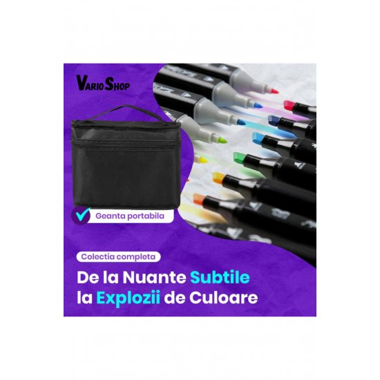 Σετ 168 διπλών μαρκαδόρων VarioShop®, Επαγγελματικοί μαρκαδόροι, Ζωντανά χρώματα με βάση το αλκοόλ, 2 κόκκινες μύτες