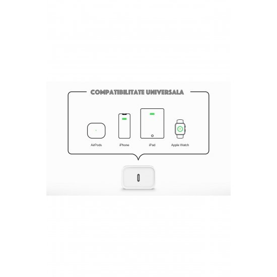 Σετ φορτιστή Συμβατό με Apple LQT, USB-C 25W Fast Charger και USB-C Lightning Cable