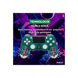 Ασύρματο χειριστήριο Macvi® Doubleshock 4 για PS4, PS TV, PS Now, Πράσινο με δόνηση Ασύρματο χειριστήριο Macvi® Doubleshock 4 για PS4, PS TV, PS Now, Πράσινο με δόνηση