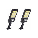 Σετ 2 Eldin LED Solar Lamp με 6 Cob, 160 LED, Τηλεχειριστήριο, Αισθητήρας κίνησης, Ip65, 8-10 ώρες