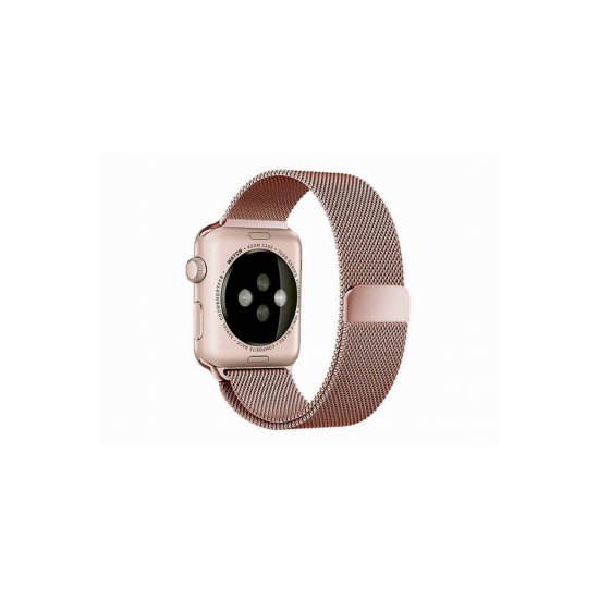 Λουράκι για Apple Watch, Milanese Loop, Ανοξείδωτο ατσάλι, Rose Gold - 44/45/46/49 mm