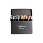 Σετ 80 Διπλοί Μαρκαδόροι VarioShop®, Έντονα Χρώματα, 2 Συμβουλές (Εξαιρετικό & Φαρδύ), Τσάντα αποθήκευσης, Με βάση το αλκοόλ