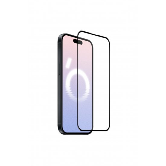 Γυάλινη μεμβράνη για iPhone 16 Pro, πλήρης οθόνη, μαύρες άκρες