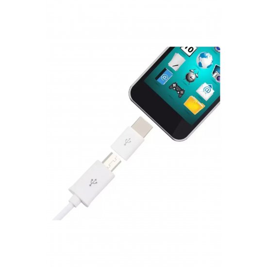 Προσαρμογέας MicroUSB σε Type-C, SmartGSM, Λευκό