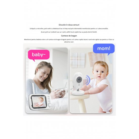 Hellokid Opti 3.5 Wifi Baby Monitor με Nightvision HD, 360 Monitoring, Vox Mode, 8 Songs, White