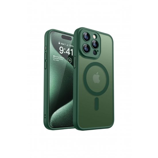 Θήκη προστασίας κάμερας για iPhone 16 Pro Max, χρωματιστές άκρες, πράσινο