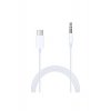 Βοηθητικό καλώδιο, iPhone 15/iPhone 16/Samsung, Jack Type-C έως 3,5mm, 1 μέτρο, Λευκό