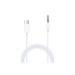 Βοηθητικό καλώδιο, iPhone 15/iPhone 16/Samsung, Jack Type-C έως 3,5mm, 1 μέτρο, Λευκό
