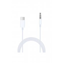 Βοηθητικό καλώδιο, iPhone 15/iPhone 16/Samsung, Jack Type-C έως 3,5mm, 1 μέτρο, Λευκό