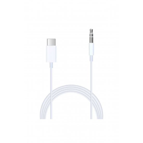 Βοηθητικό καλώδιο, iPhone 15/iPhone 16/Samsung, Jack Type-C έως 3,5mm, 1 μέτρο, Λευκό