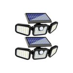 Σετ 2 τριπλά ηλιακά φωτιστικά, 74 X Smd Led, , Με αισθητήρα κίνησης και φως, μπράτσα