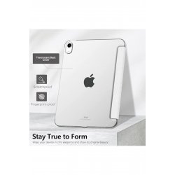 Προστατευτική θήκη για iPad 10 2022/2024, iPad 11 2025, Μοντέλο βιβλίου, Πτυσσόμενη για βάση, Λευκό