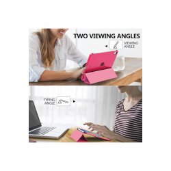 Προστατευτική θήκη για iPad 10 2022/2024, iPad 11 2025, Μοντέλο βιβλίου, Αναδιπλούμενη για βάση, Ροζ