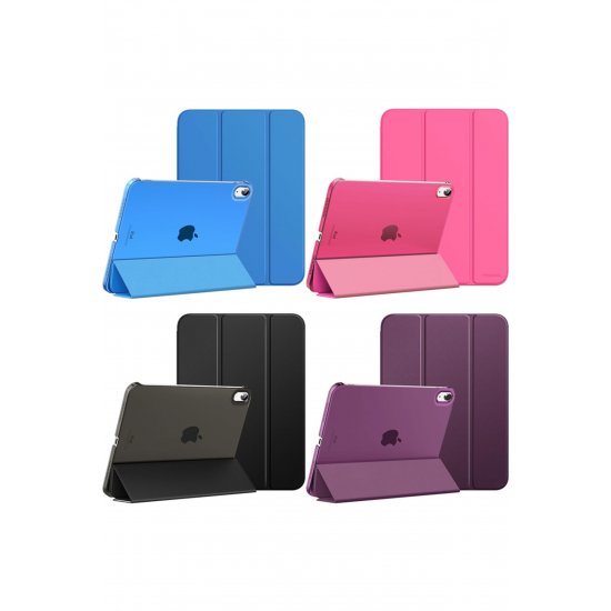 Προστατευτική θήκη για iPad 10 2022/2024, iPad 11 2025, Μοντέλο βιβλίου, Αναδιπλούμενη για βάση, Ροζ