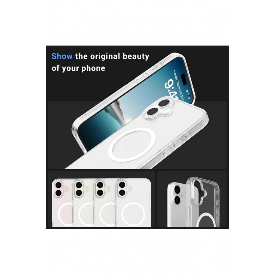 Θήκη MagSafe για iPhone 16, Ασύρματη φόρτιση, Διαφανής
