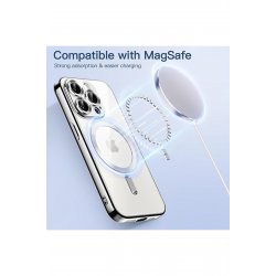Θήκη για iPhone 16 Pro, Luxe Armor, Magsafe, Προστασία κάμερας, Σιλικόνη, Διαφανές, Ασημί Θήκη για iPhone 16 Pro, Luxe Armor, Magsafe, Προστασία κάμερας, Σιλικόνη, Διαφανές, Ασημί