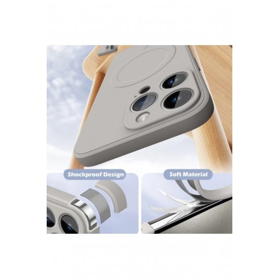 Θήκη MagSafe Συμβατή με iPhone 14 Pro Max, Ασύρματη φόρτιση, Σιλικόνη, Σκούρο Πράσινο