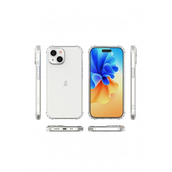 Προστατευτική θήκη για iPhone 15 Plus, Ultra Protection, Αντικραδασμικές γωνίες, Σιλικόνη, Διαφανές