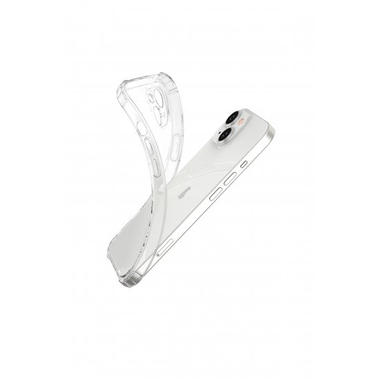 Προστατευτική θήκη για iPhone 15 Plus, Ultra Protection, Αντικραδασμικές γωνίες, Σιλικόνη, Διαφανές