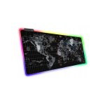Mouse pad, Map of the World, με έγχρωμο LED, 7 χρώματα, 4 λειτουργίες φωτισμού, αντιολισθητικό, 80x30 cm