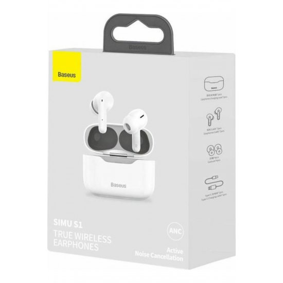 Ακουστικά SIMU S1 Pro in-ear Bluetooth Handsfree με θήκη φόρτισης Λευκή