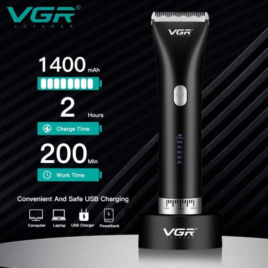 Επαναφορτιζόμενη Κουρευτική Μηχανή VGR V-185 Μαύρη Επαναφορτιζόμενη Κουρευτική Μηχανή VGR V-185 Μαύρη