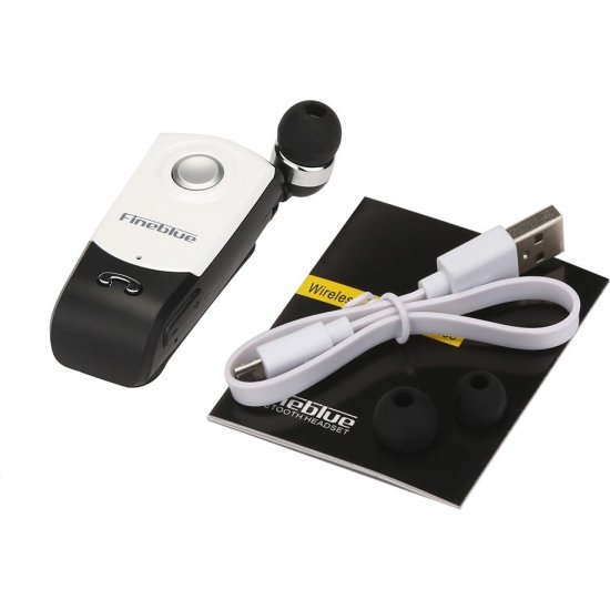 Fineblue F960 In-ear Bluetooth Handsfree Ακουστικό Πέτου Λευκό Fineblue F960 In-ear Bluetooth Handsfree Ακουστικό Πέτου Λευκό