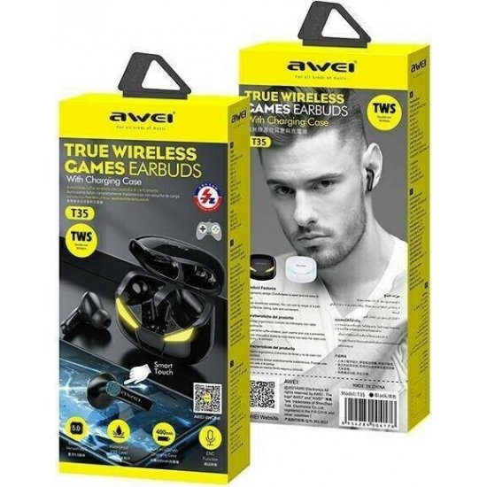 Awei T35 Ακουστικά με Θήκη Φόρτισης Μαύρα Awei T35 Ακουστικά με Θήκη Φόρτισης Μαύρα