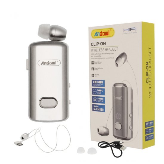 Andowl Q-EH880 In-ear Bluetooth Handsfree Ακουστικά Γκρι Andowl Q-EH880 In-ear Bluetooth Handsfree Ακουστικά Γκρι