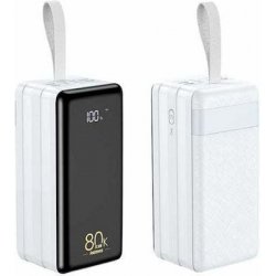 PowerBank Remax RPP-291 80000mAh 22.5W με 2 Θύρες USB-A και Θύρα USB-C   Λευκό