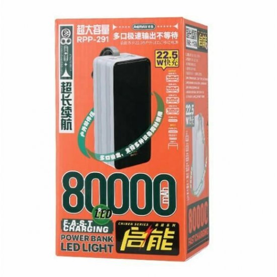 PowerBank Remax RPP-291 80000mAh 22.5W με 2 Θύρες USB-A και Θύρα USB-C Λευκό PowerBank Remax RPP-291 80000mAh 22.5W με 2 Θύρες USB-A και Θύρα USB-C Λευκό