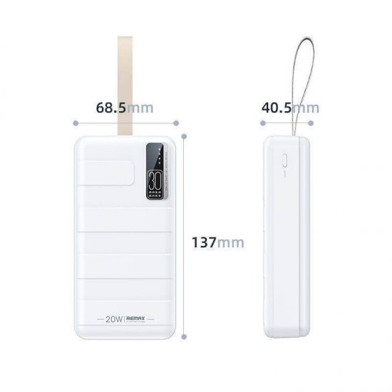 PowerBank Remax RPP-506 30000mAh 22.5W με 2 Θύρες USB-C   Λευκό