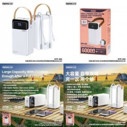 PowerBank Remax RPP-565 60000mAh 22.5W με 2 Θύρες USB-A και Θύρα USB-C Quick Charge 3.0  Λευκό