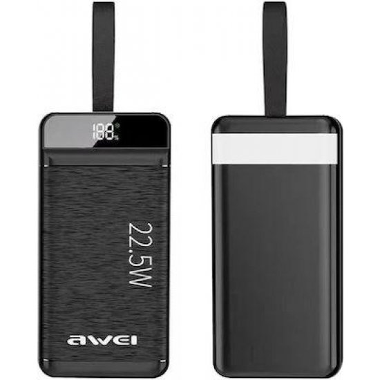 PowerBank Awei P140K 30000mAh 22.5W με 3 Θύρες USB-A Μαύρο PowerBank Awei P140K 30000mAh 22.5W με 3 Θύρες USB-A Μαύρο