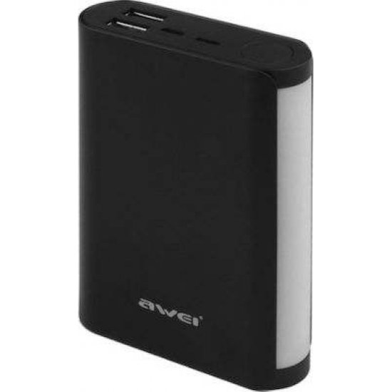PowerBank Awei P40K 10000mAh με 2 Θύρες USB-A Quick Charge 3.0 Μαύρο PowerBank Awei P40K 10000mAh με 2 Θύρες USB-A Quick Charge 3.0 Μαύρο