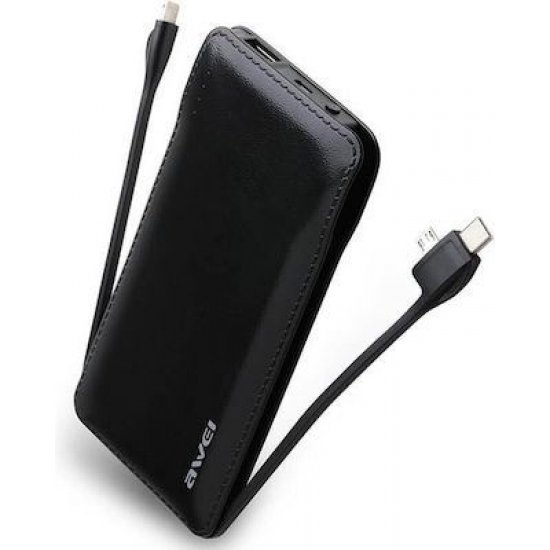 PowerBank Awei P51K 10000mAh με Θύρα USB-A Μαύρο PowerBank Awei P51K 10000mAh με Θύρα USB-A Μαύρο