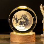 3d φωτιστικό σε γυάλινη μπάλα -Φεγγάρι