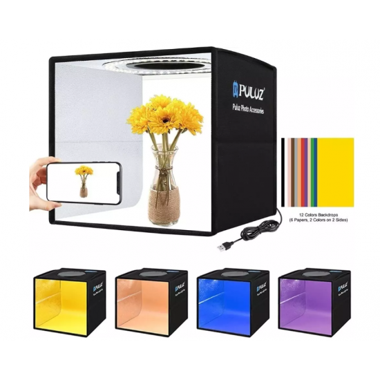 Photo Box Mini Φωτιζόμενο με Πολλαπλά Backround 25x25x25cm PU5025B Puluz