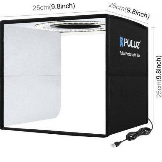 Photo Box Mini Φωτιζόμενο με Πολλαπλά Backround 25x25x25cm PU5025B Puluz