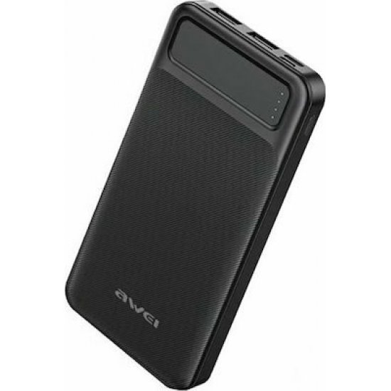 PowerBank Awei P5K 10000mAh με 2 Θύρες USB-A Μαύρο PowerBank Awei P5K 10000mAh με 2 Θύρες USB-A Μαύρο