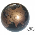 Περιστρεφόμενη Υδρόγειος Σφαίρα 14cm - Βlack/Bronze