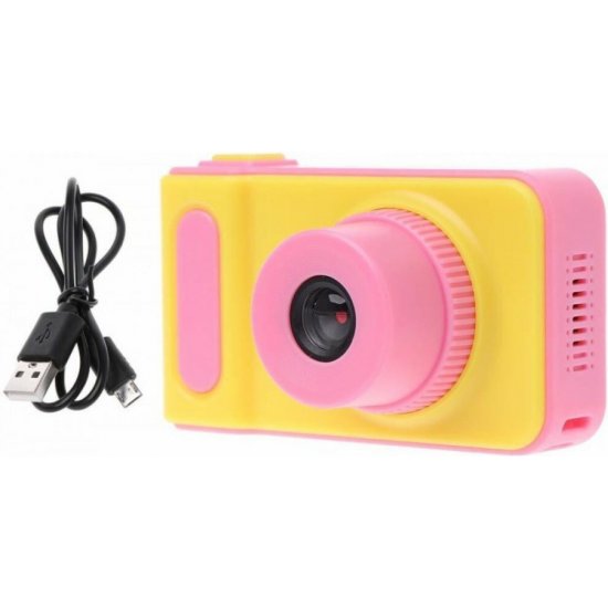 Παιδική Compact Φωτογραφική Μηχανή 0.3MP - Κίτρινο/Ροζ