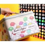 Μαρκαδόροι Ζωγραφικής Σετ 168 Χρωμάτων Με 2 Μύτες Και Δερμάτινη Τσάντα Μεταφοράς