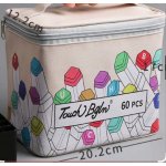 Μαρκαδόροι Ζωγραφικής Σετ 60 Χρωμάτων Με 2 Μύτες Και Δερμάτινη Τσάντα Μεταφοράς