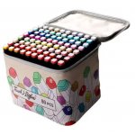 Μαρκαδόροι Ζωγραφικής Σετ 80 Χρωμάτων Με 2 Μύτες Και Δερμάτινη Τσάντα Μεταφοράς