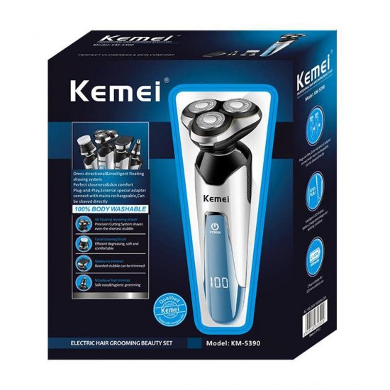 Kemei KM-5390 Περιστρεφόμενη Ξυριστική Μηχανή Προσώπου Επαναφορτιζόμενη Kemei KM-5390 Περιστρεφόμενη Ξυριστική Μηχανή Προσώπου Επαναφορτιζόμενη