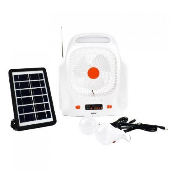 Andowl Ηλιακό σύστημα φωτισμού Q-F107 με Ηχείο και Ανεμιστήρα