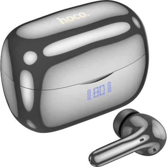Hoco EQ16 Shine In-ear Bluetooth Handsfree Ακουστικά με Θήκη Φόρτισης Black Glaze